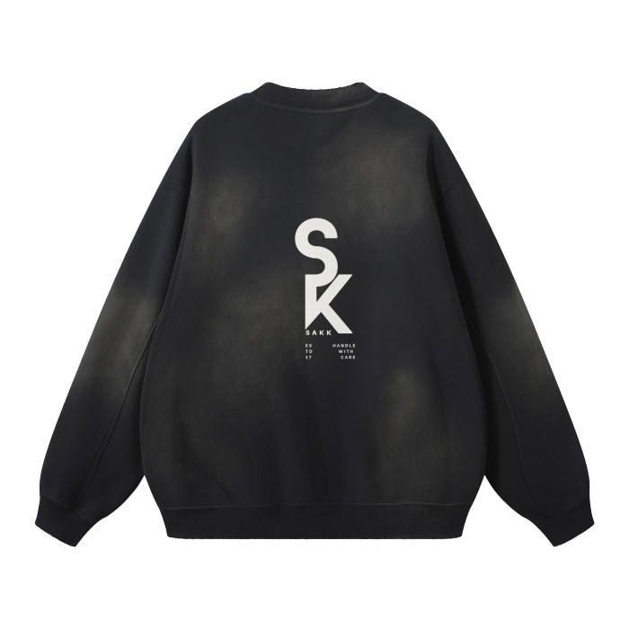Spot On Black Streetwear Unisex Washed Dyed Fleece Pullover sakkstyles.com