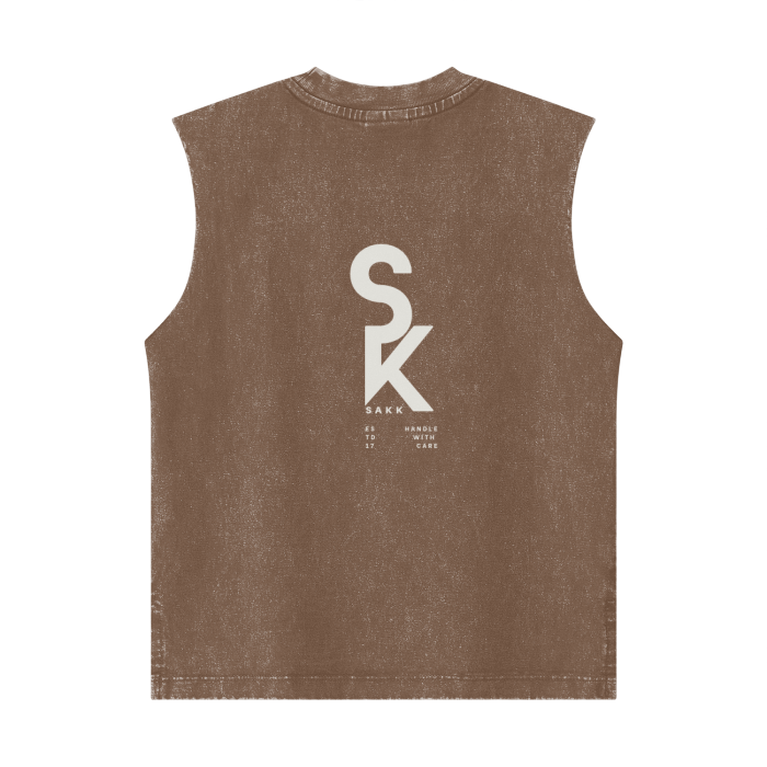 Streetwear Kids Heavyweight 285G  Washed 100% Cotton Tank Top sakkstyles.com