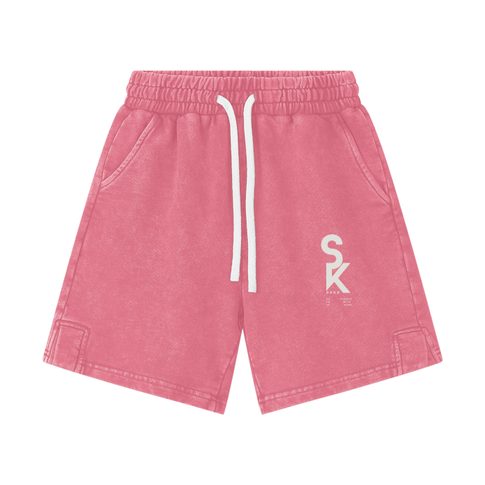 Streetwear Kids Heavyweight 290G Vintage Washed  100% Cotton Shorts sakkstyles.com