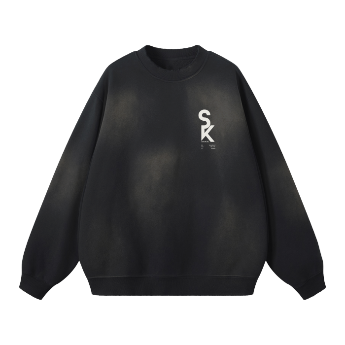 Spot On Black Streetwear Unisex Washed Dyed Fleece Pullover sakkstyles.com