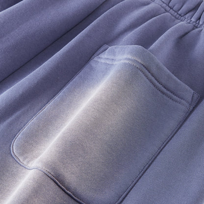 Spot On Denim Blue Unisex Washed Dyed Fleece Joggers sakkstyles.com