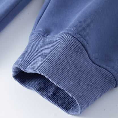 Denim Blue Unisex Fleece Autumn Winter Casual Hoodie sakkstyles.com