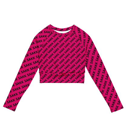 Poppin Pink long-sleeve crop top sakkstyles.com